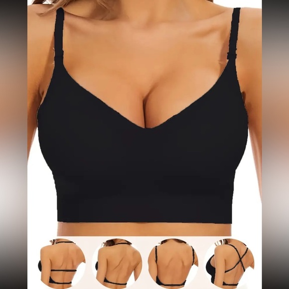 NEW Wireless Sports Bra Seamless Invisible Edge Low-Back Design - Picture 1 of 5